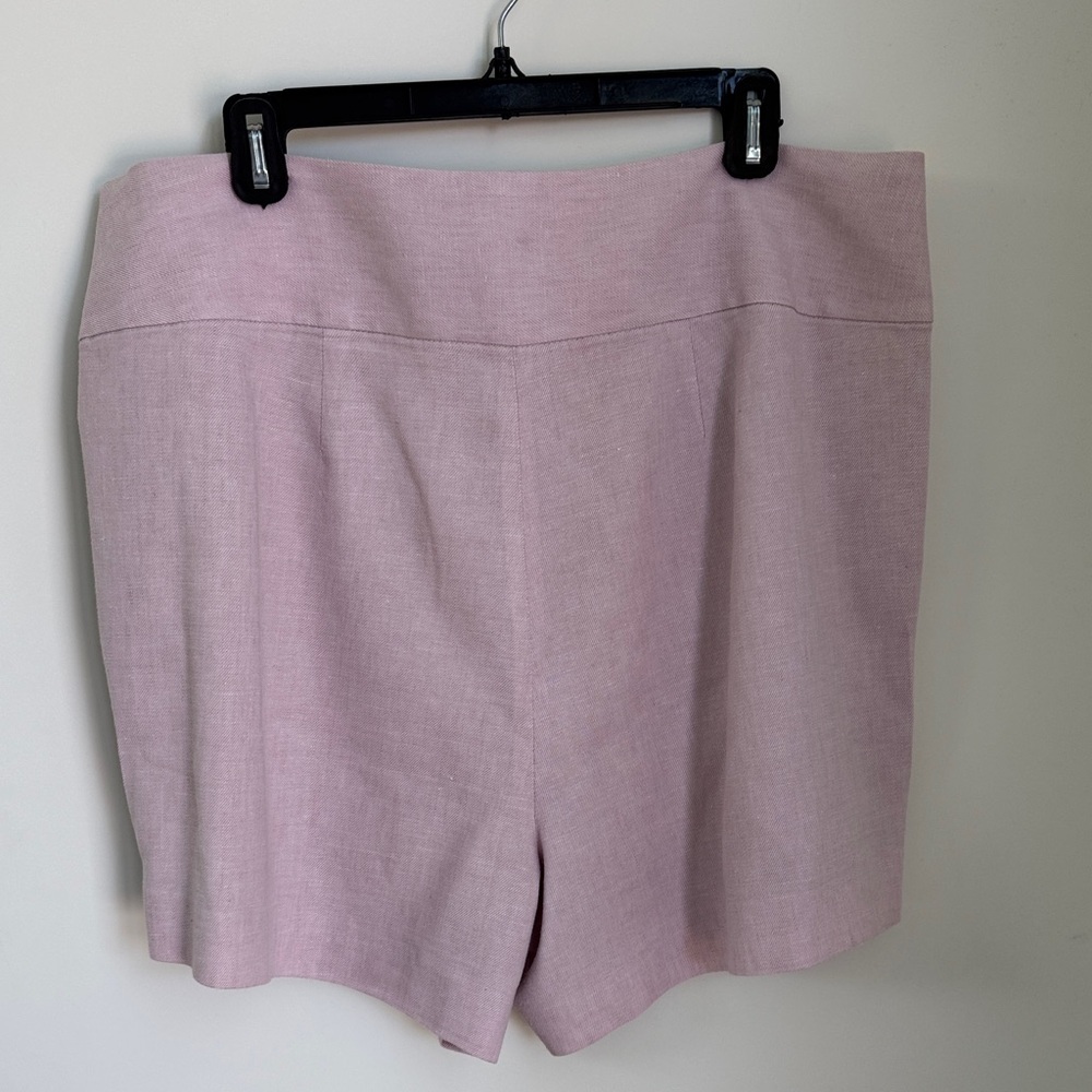 J. Crew Pale Pink Button-Front Linen Shorts, Sz 16 - Picture 3 of 6